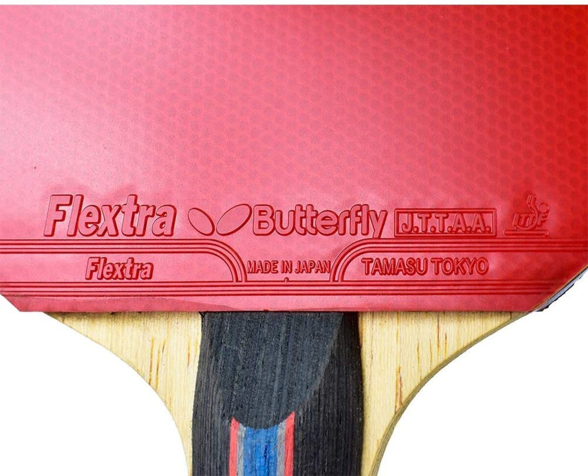 Butterfly Flextra Table Tennis: Close-up of Rubber on Blade